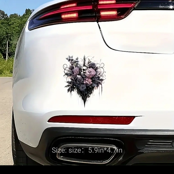 Wall Decor | Gothic Floral Skull Roses Decal Highquality Pvc Vinyl ...